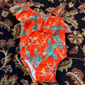 Janie and Jack red jungle one piece bathing suit